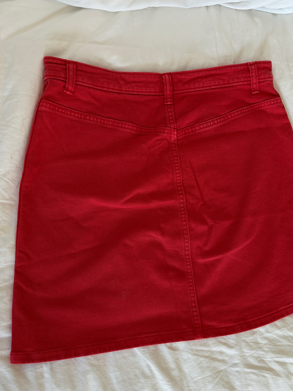 GAP Red Denim Button-Front Skirt - Picture 4 of 4